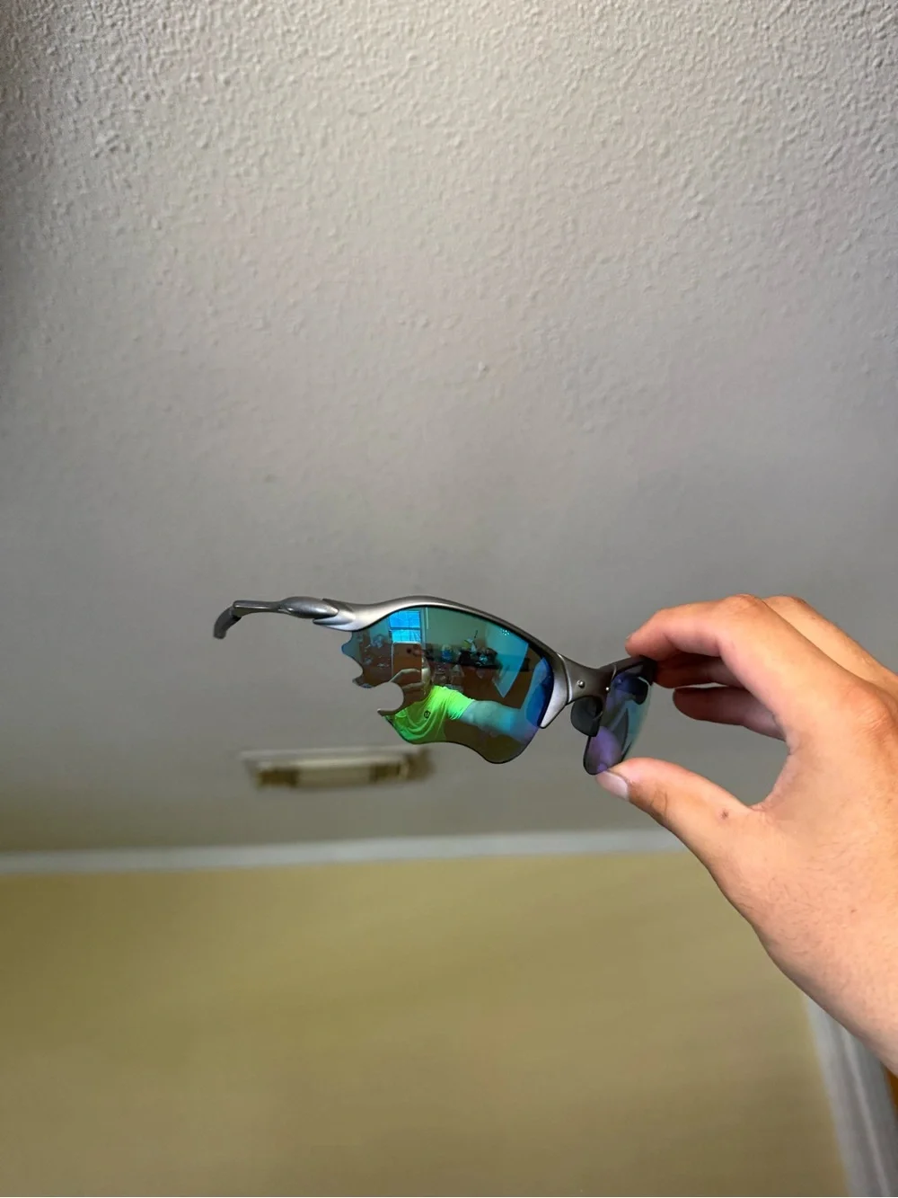 Oakley Women’s Sunglasses - Matte Gray Frame with Blue-Green Iridium Lenses